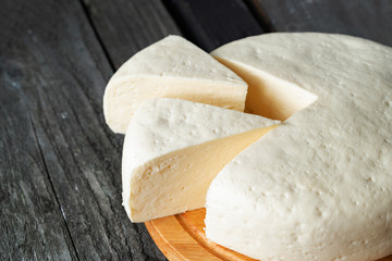 Fototapeta na wymiar two cheese piece closup