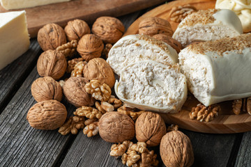 cheese plate rustic and nuts