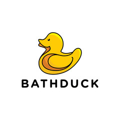 Bath duck Logo Inspiration vector icon illustration custom logo design vector