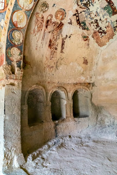 Fresco Ceiling in cave orthodox El Nazar Church, Goreme Cappadocia, Turkey