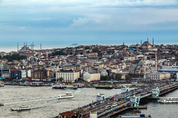 Panorama of Istanbul architecture City Istanbul Turkey.