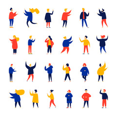 People set. Flat style vector illustration.