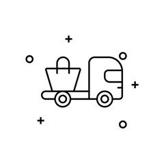 Delivery truck shopping bag icon. Element of shopping icon