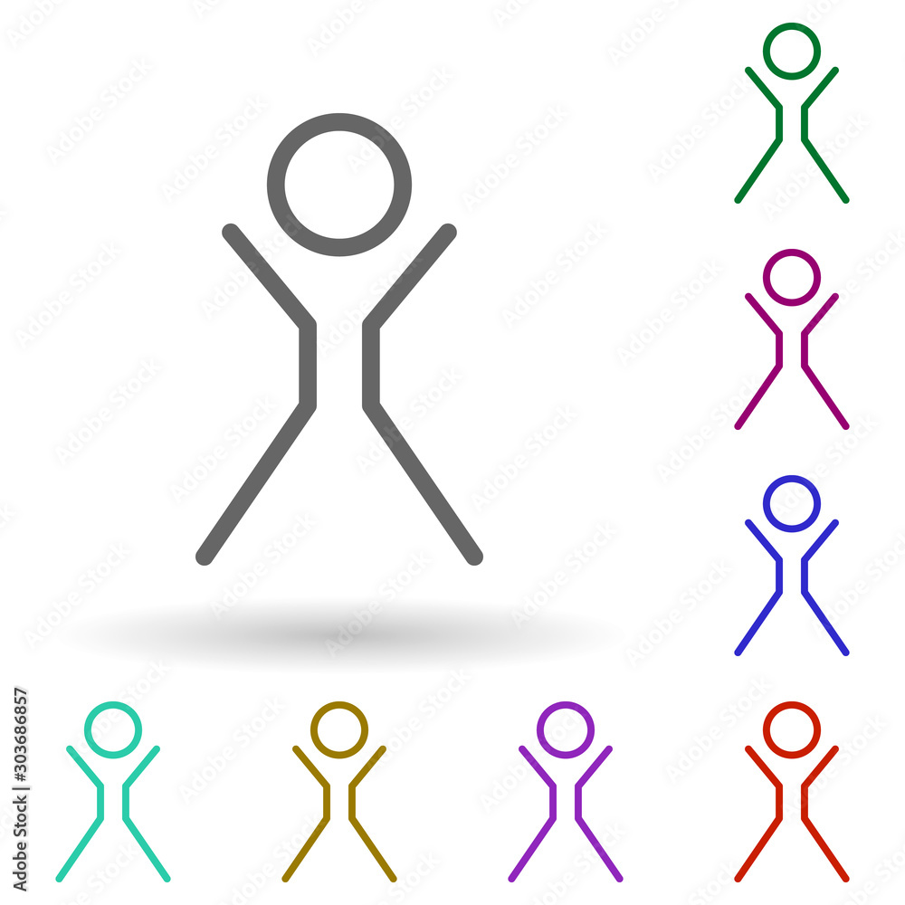 Aufkleber sign of healthy person multi color icon. simple thin line, outline vector of health icons for ui and
