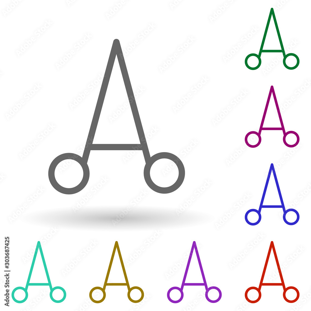 Poster surgical scissors multi color icon. simple thin line, outline vector of health icons for ui and ux, 