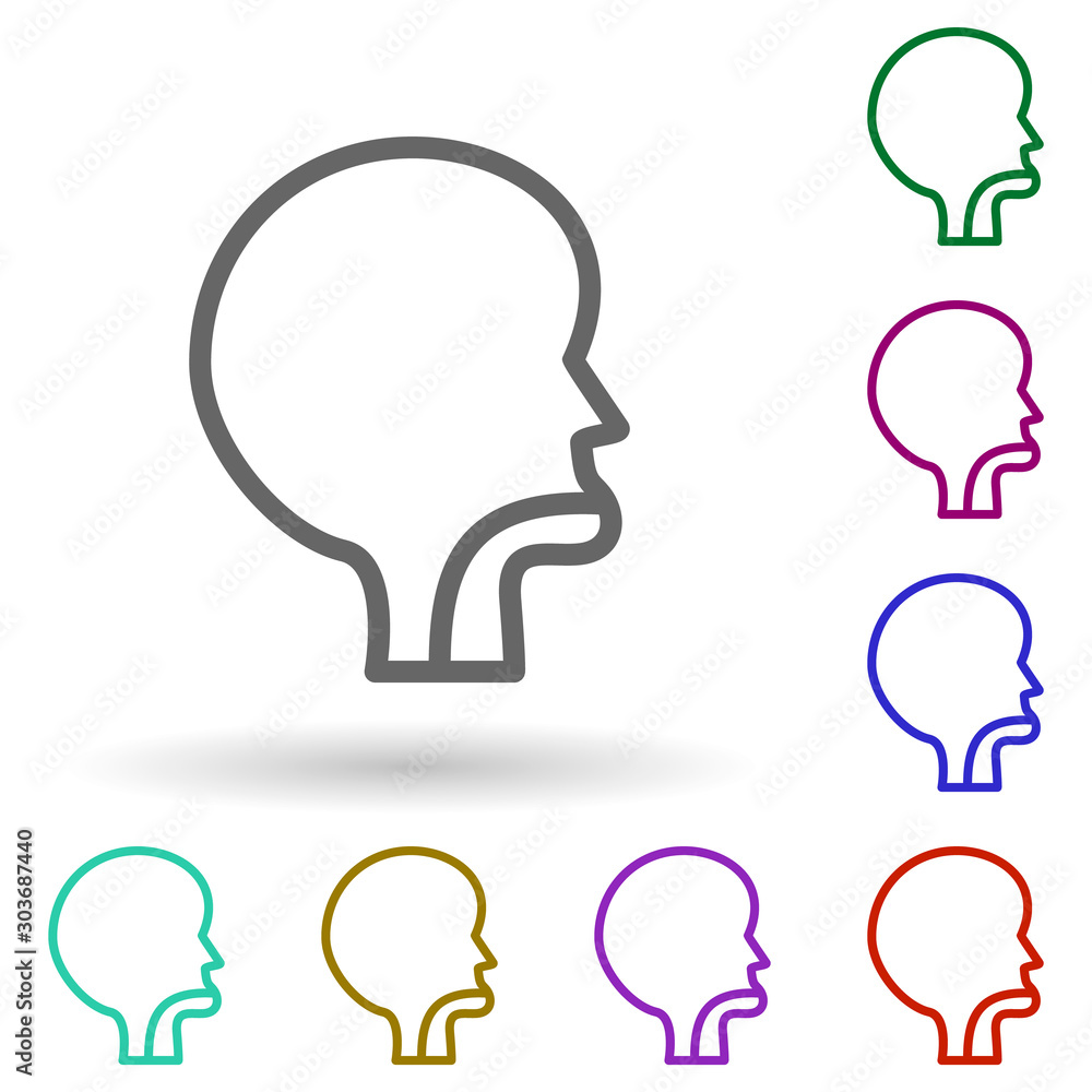 Poster nasopharynx multi color icon. simple thin line, outline vector of health icons for ui and ux, websit