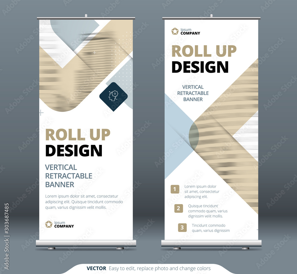 Canvas Prints biege business roll up banner stand. presentation concept. abstract modern roll up background. verti