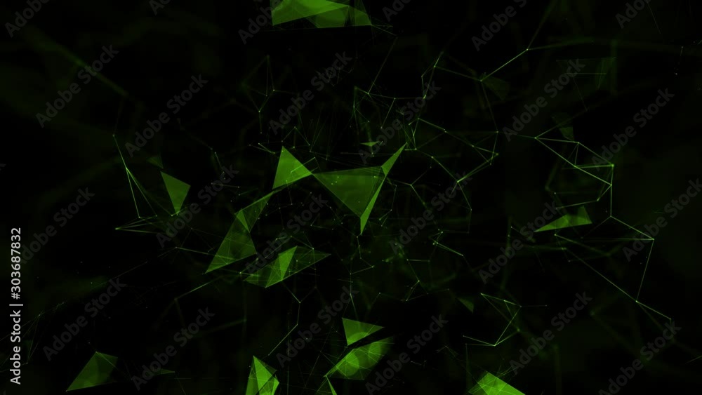 Poster artistic colourful lines and triangle shapes motion on black copy space animation background.