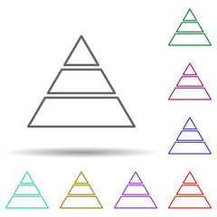 Pyramid chart line multi color icon. Simple thin line, outline vector of chart and diagram icons for ui and ux, website or mobile application