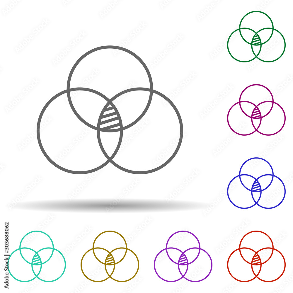 Poster bubble chart line multi color icon. simple thin line, outline vector of chart and diagram icons for 