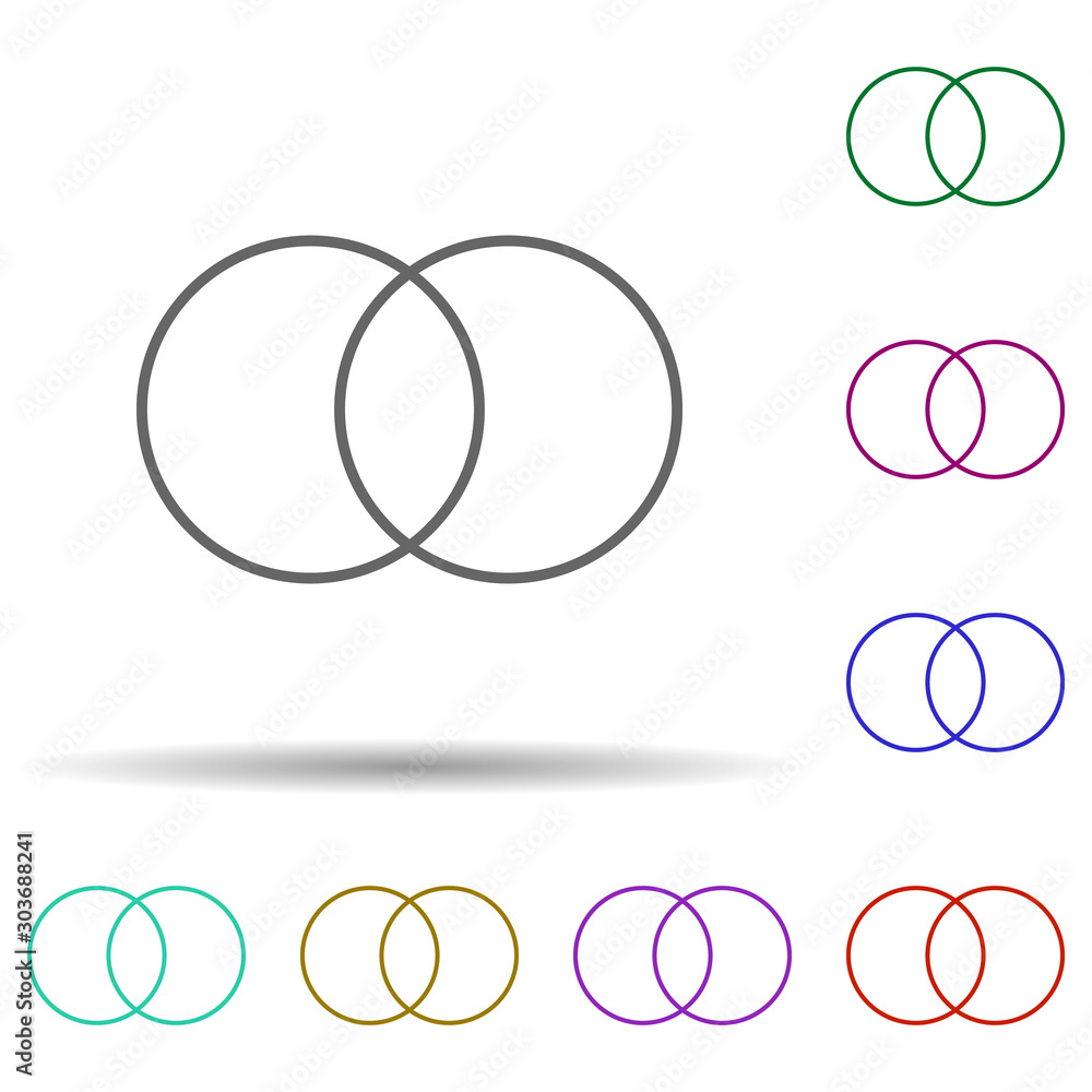 Poster circles chart line multi color icon. simple thin line, outline vector of chart and diagram icons for