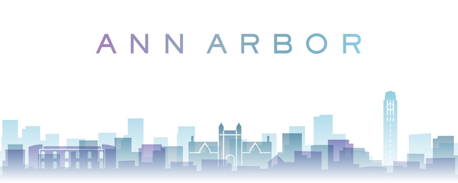 Ann Arbor Transparent Layers Gradient Landmarks Skyline