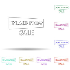 Black friday sale abstract multi color icon. Simple thin line, outline vector of black friday icons for ui and ux, website or mobile application