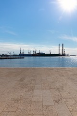 Large shipyard near the coast