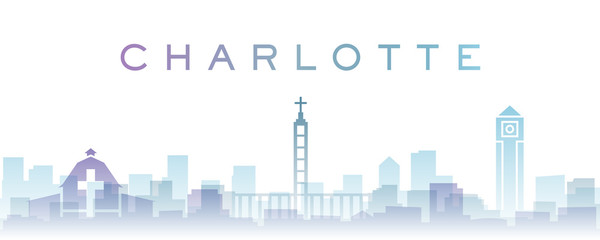 Charlotte Transparent Layers Gradient Landmarks Skyline