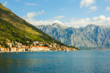 Fototapeta na wymiar the different suburb views of nature, mountains, forests and seascapes of Boka Kotorska bay of Adriatic sea, Montenegro