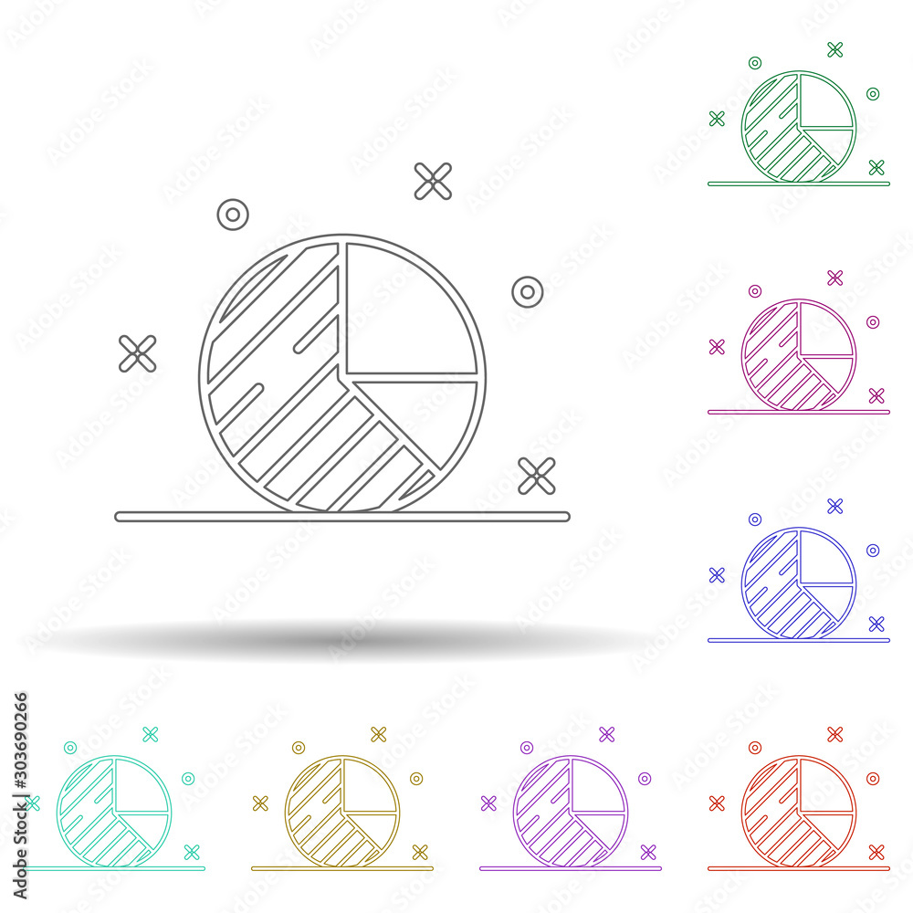 Poster diagram pie colored icon. element of colored business chart icon for mobile concept and web apps. co