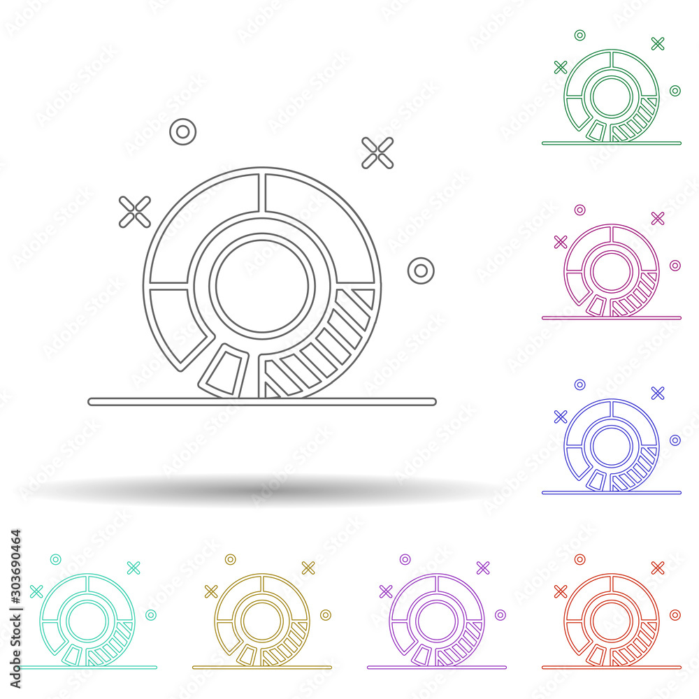 Poster diagram pie colored icon. element of colored business chart icon for mobile concept and web apps. co
