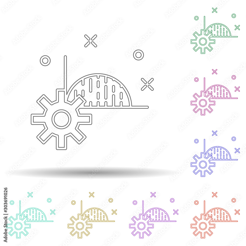 Poster business report mechanism colored icon. element of colored business chart icon for mobile concept an