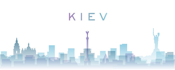 Kiev Transparent Layers Gradient Landmarks Skyline