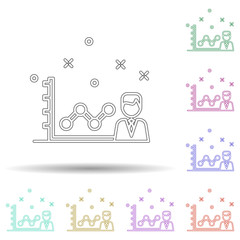 Obraz premium personal growth characteristic colored icon. Element of colored business chart icon for mobile concept and web apps. Colored personal growth characteristic icon can be used for web on white background