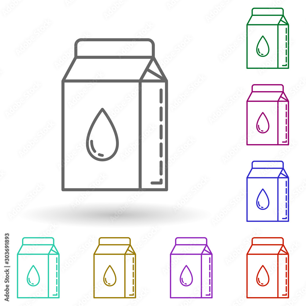 Poster carton of milk dusk multi color icon. simple thin line, outline vector of drinks & beverages icons f