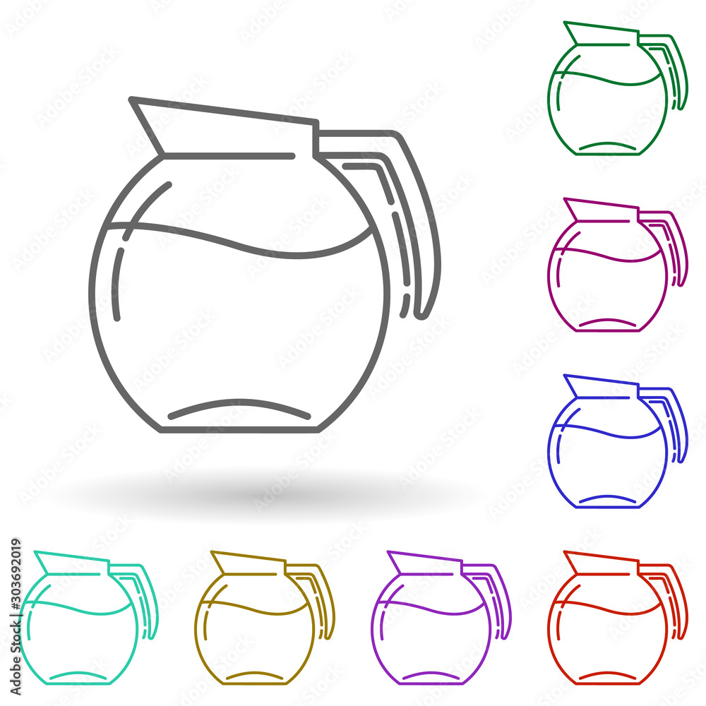 Poster carafe of water dusk multi color icon. simple thin line, outline vector of drinks & beverages icons 