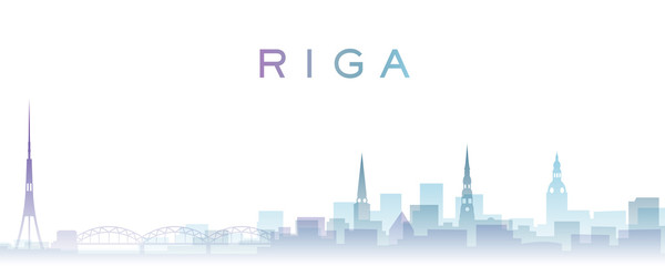 Riga Transparent Layers Gradient Landmarks Skyline