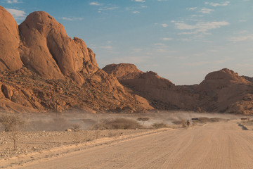 Fototapeta na wymiar Dust over the ground, Spitzkoppe, Erongo region, Namibia, Africa