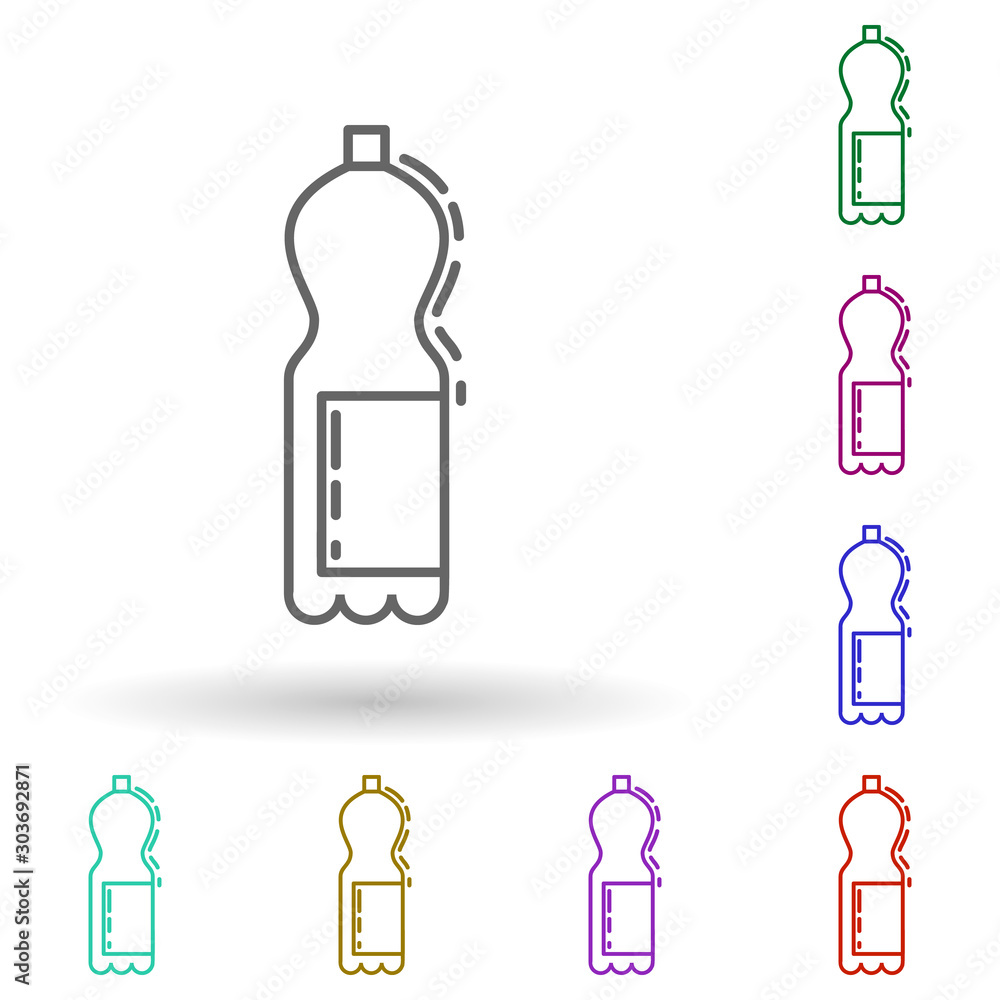 Poster bottle of soda dusk multi color icon. simple thin line, outline vector of drinks & beverages icons f
