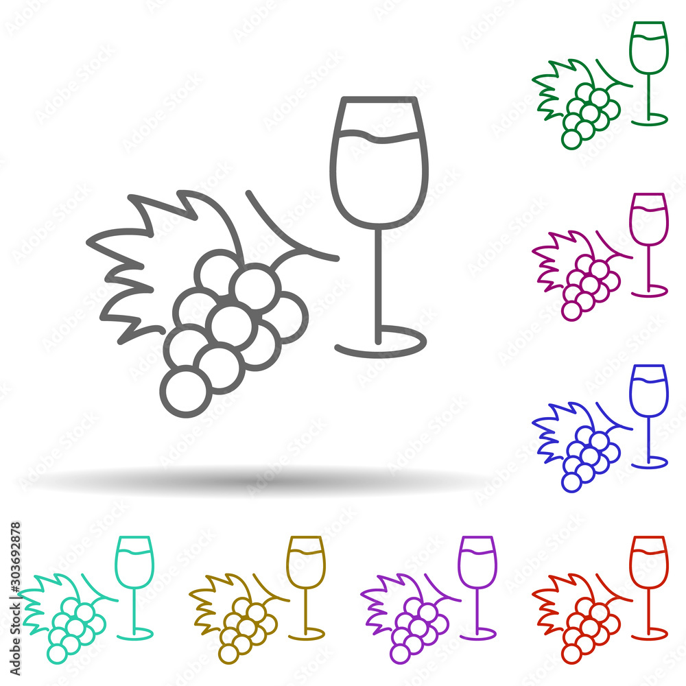 Poster wine multi color icon. simple thin line, outline vector of food and drink icons for ui and ux, websi