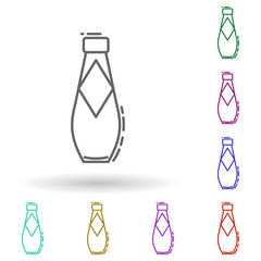 Obraz na płótnie Canvas Bottle of water dusk multi color icon. Simple thin line, outline vector of drinks & beverages icons for ui and ux, website or mobile application