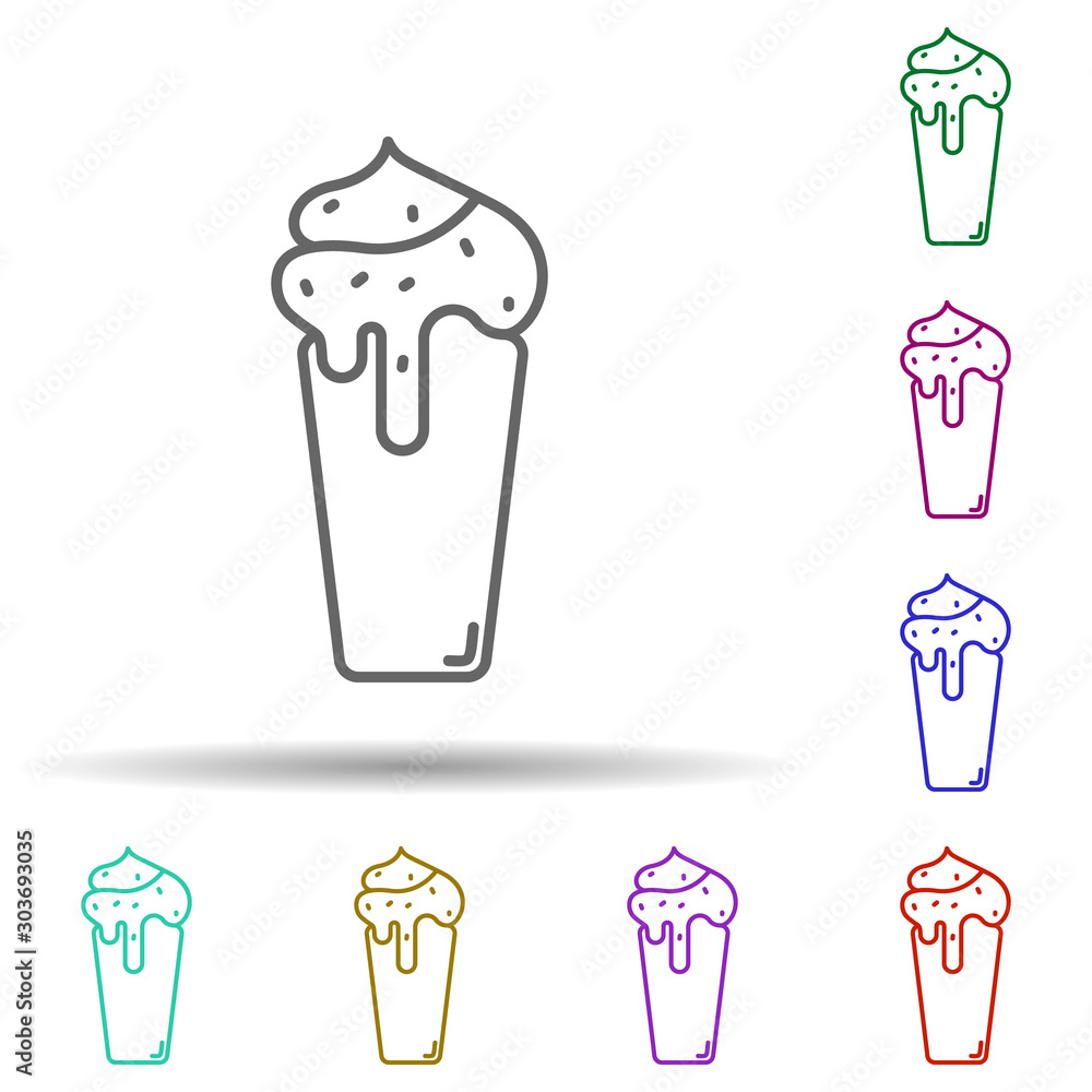 Poster ice cream multi color icon. simple thin line, outline vector of food and drink icons for ui and ux, 