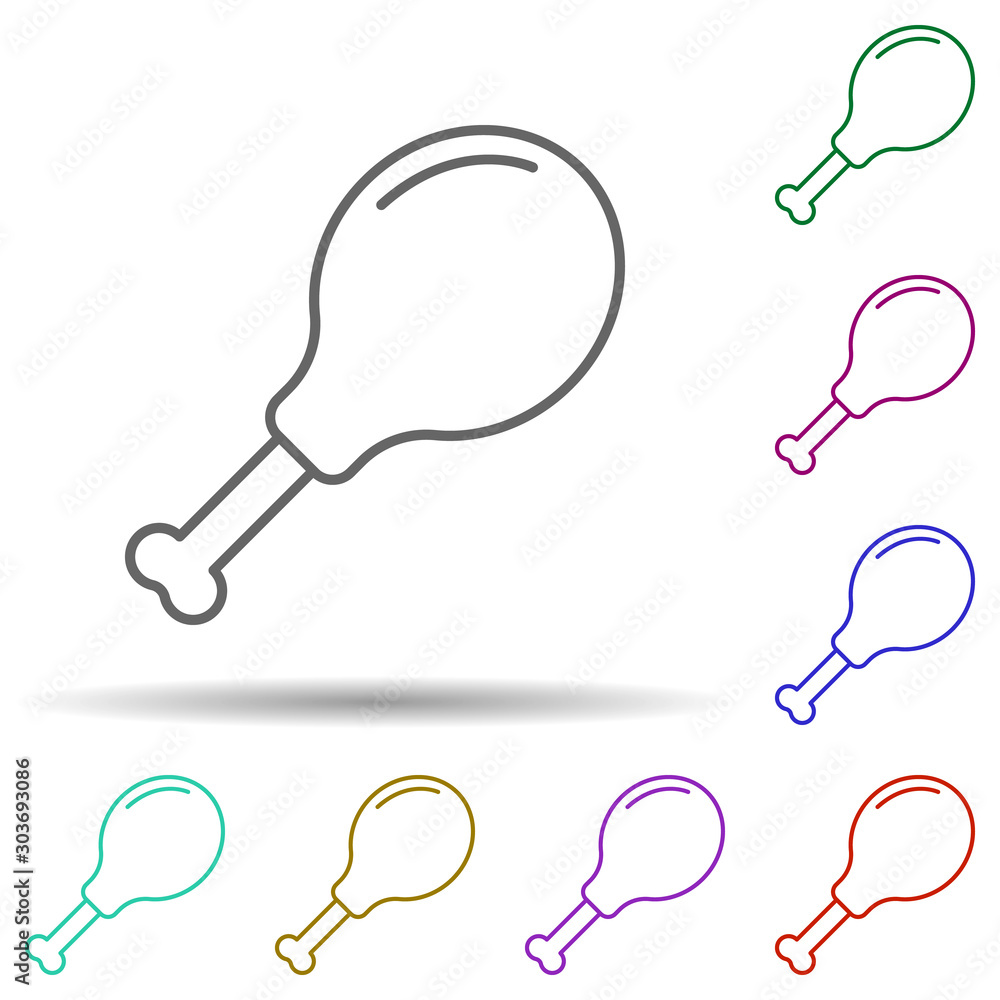 Aufkleber chicken's leg multi color icon. simple thin line, outline vector of food and drink icons for ui and 
