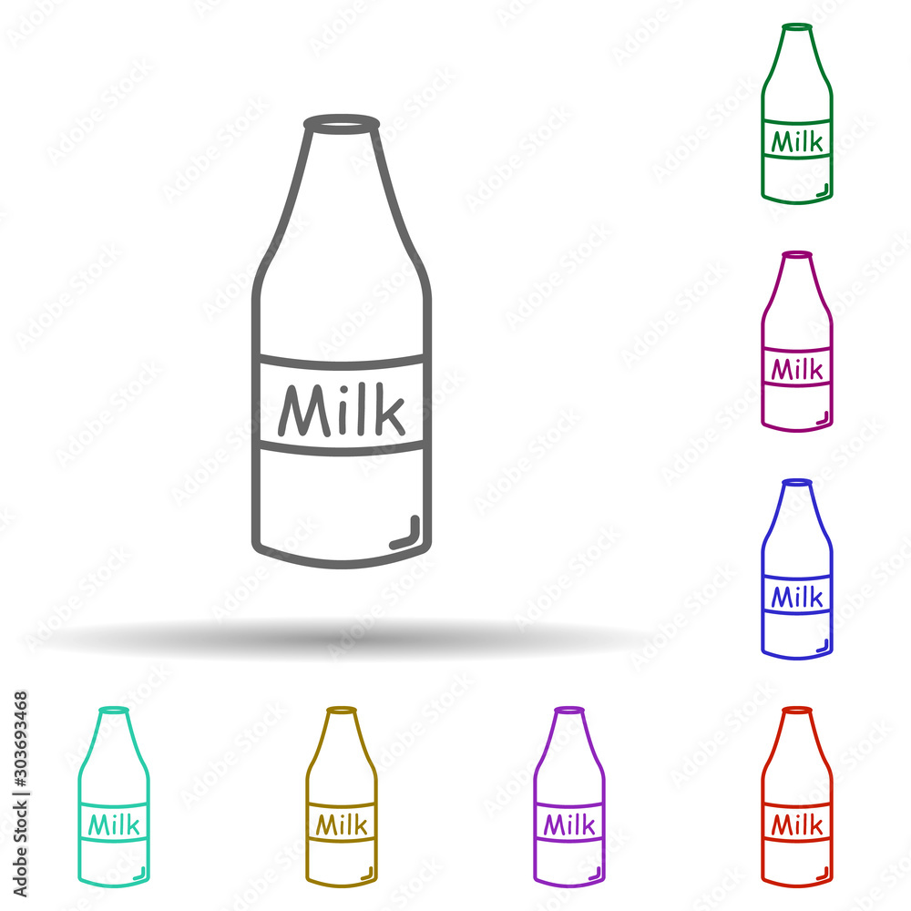 Poster milk bank multi color icon. simple thin line, outline vector of food and drink icons for ui and ux, 