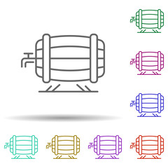 Beer barrel multi color icon. Simple thin line, outline vector of food and drink icons for ui and ux, website or mobile application