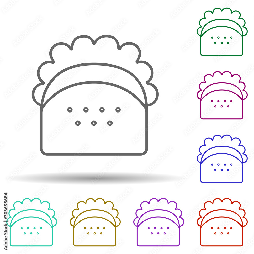 Aufkleber a sandwich multi color icon. simple thin line, outline vector of food and drink icons for ui and ux,