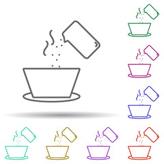 Salt the soup multi color icon. Simple thin line, outline vector of food and drink icons for ui and ux, website or mobile application