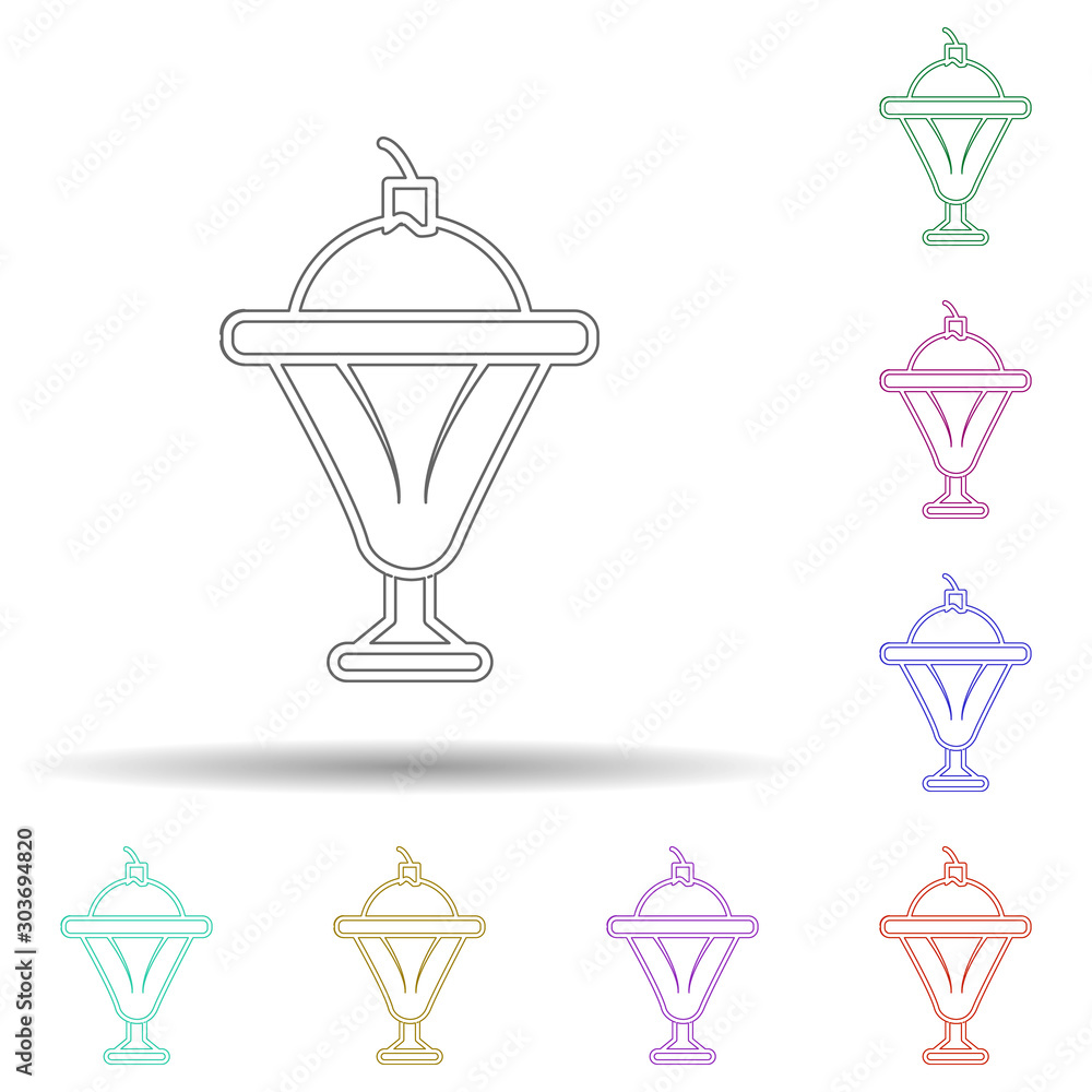 Aufkleber ice cream crockery multi color icon. simple thin line, outline vector of ice cream icons for ui and 