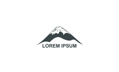 creative, unique, Simple illustration of volcano mountain vector logo template