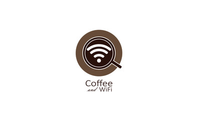 simple creative Cup of coffee with wi-fi icon, logo design template vector icon for for cafes and restaurants