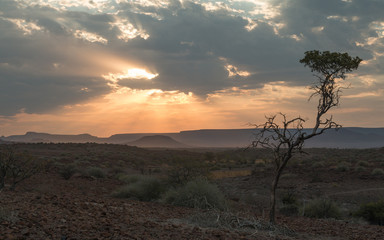 Fototapeta na wymiar Sunrise at Palmwag, Damaraland, Namibia, Africa