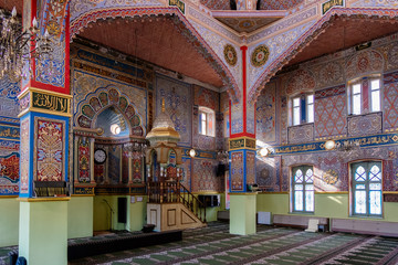 Fototapeta na wymiar Interior of Mukhtarov Mosque in Vladikavkaz, Russia