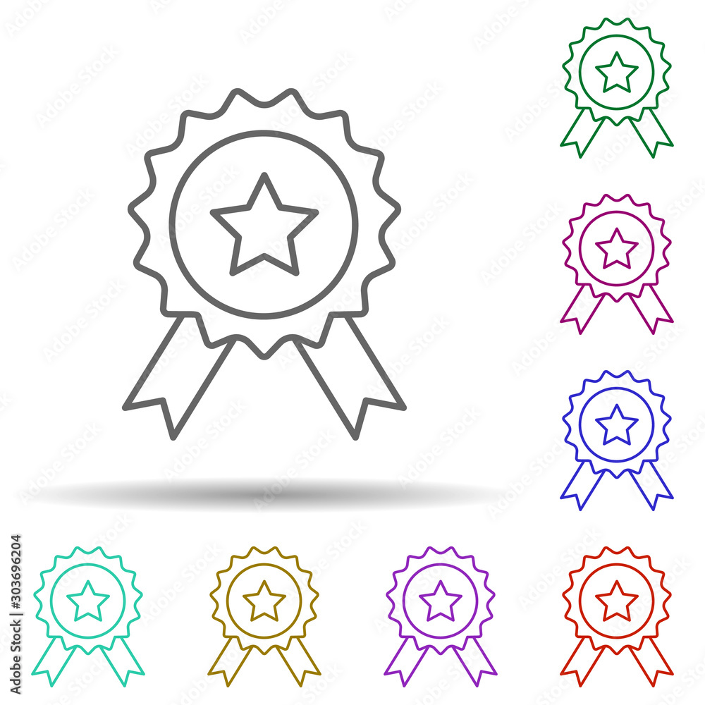 Poster license multi color icon. simple thin line, outline vector of security icons for ui and ux, website 