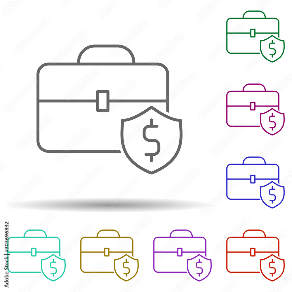 Poster business security multi color icon. simple thin line, outline vector of security icons for ui and ux