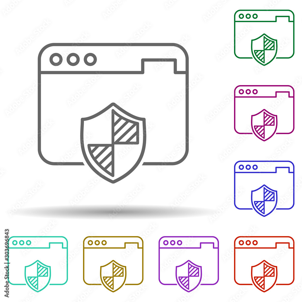 Poster internet security multi color icon. simple thin line, outline vector of security icons for ui and ux