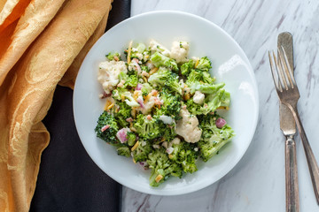 Broccoli Cauliflower Salad
