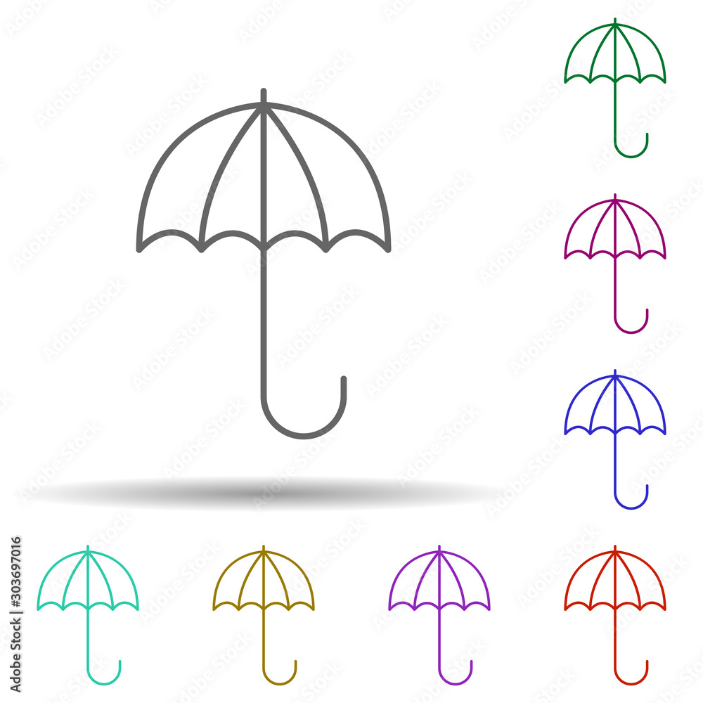 Poster insurance sign multi color icon. simple thin line, outline vector of security icons for ui and ux, w