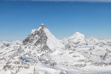 Matterhorn and mountains in winter
