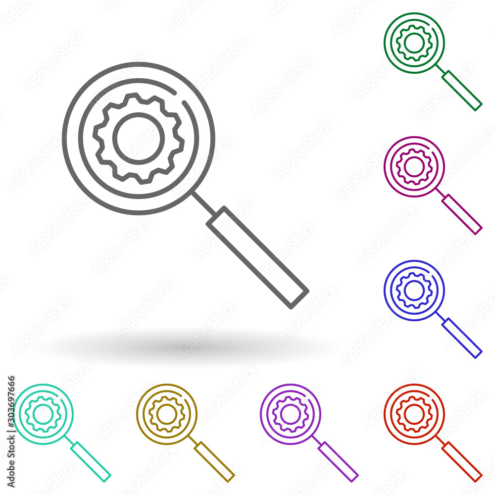 Poster magnifying glass multi color icon. simple thin line, outline vector of seo and online marketing icon